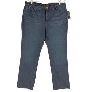 Bandolino Womens Mandie Luxe 360 Flex Stretch Straight Leg Blue Jeans Sz 16P NWT
